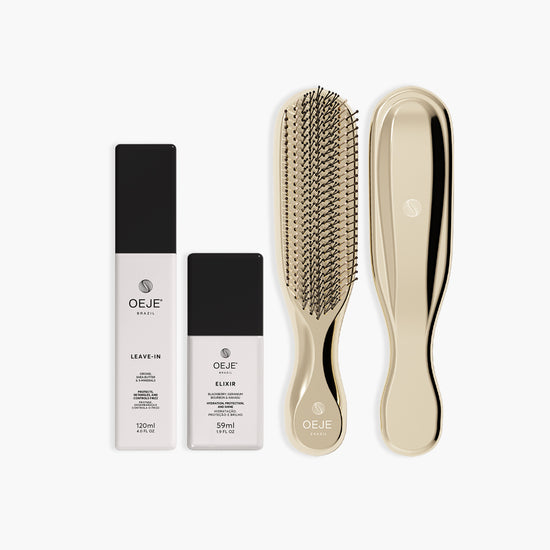 Oeje Brazil Kit Finalização - Leave-in 120ml + Elixir 59ml + Escova Capilar