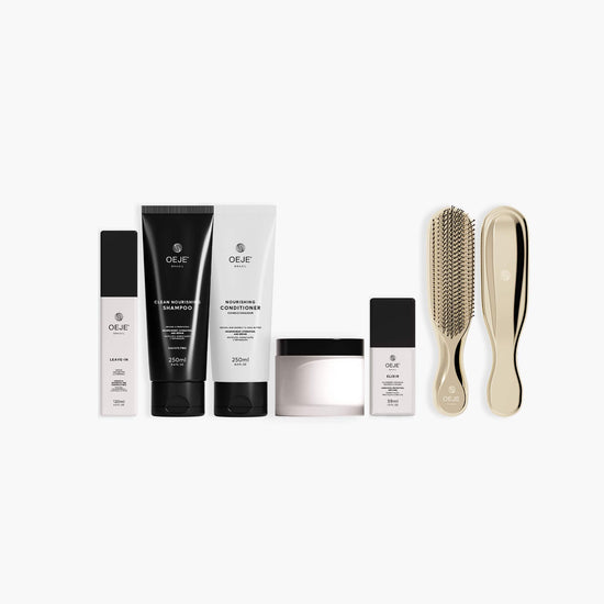 Oeje Brazil Kit Ritual - Shampoo 250ml + Condicionador 250ml + Máscara 200g + Leave in 120ml + Elixir 59 ml + Escova